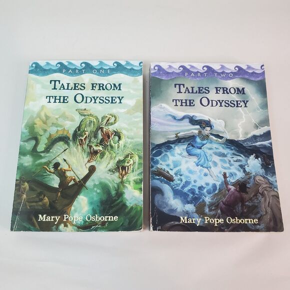 TALES FROM THE ODYSSEY Mary Pope Osborne set of 2 paperback books Pt 1 & 2 READ - Picture 1 of 14
